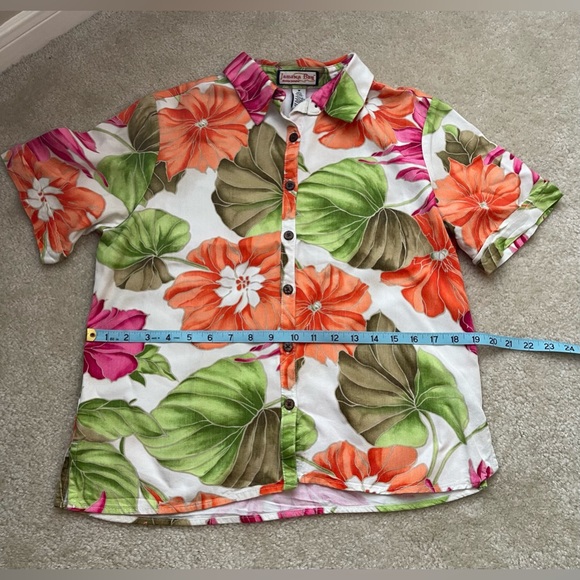 Jamaica Bay - Hawaii Tropical Print Retro Button Down Top - Size: Medium - Picture 4 of 7